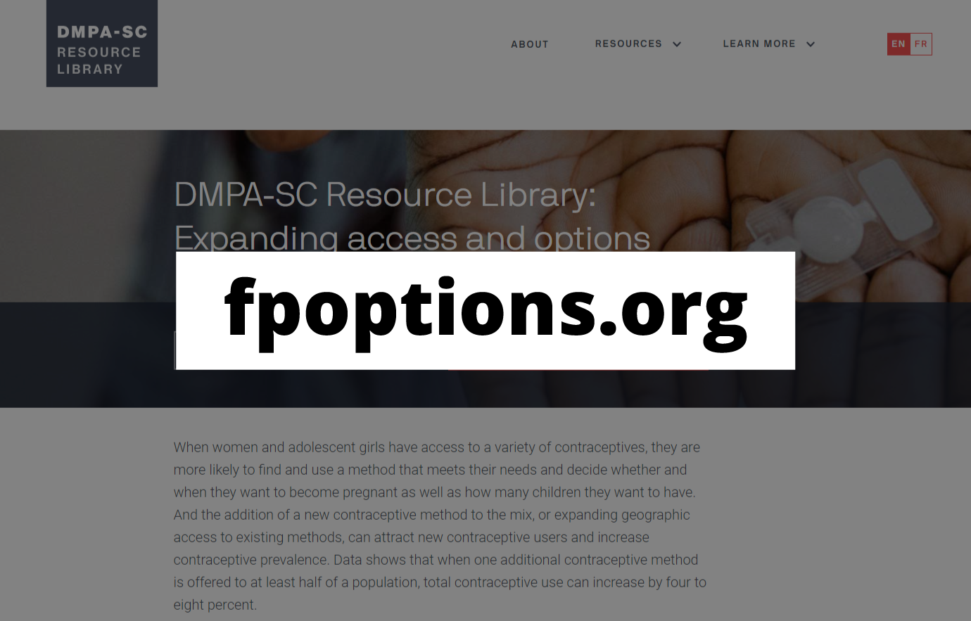 DMPA-SC Resource Library: Expanding access and options (fpoptions.org)